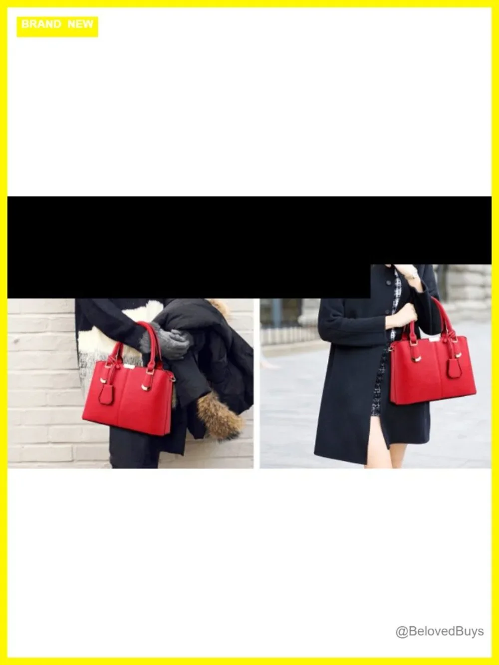 Faux Leather Satchel Purse Tote Bag with Shoulder Strap for Women Work